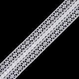 European Ivory Crochet Trim with Satin Ribbon Detail - 1.5"