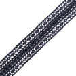 European Black Crochet Trim with Satin Ribbon Detail - 1.5"