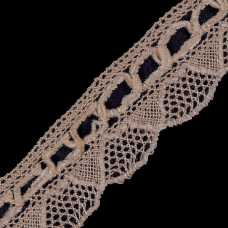 Beige Crochet Chenille Trim - 1.5"