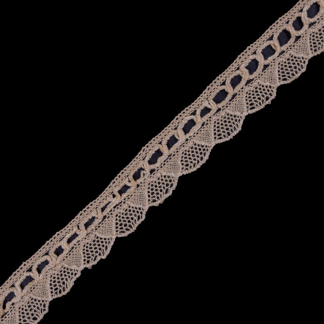 Beige Crochet Chenille Trim - 1.5"