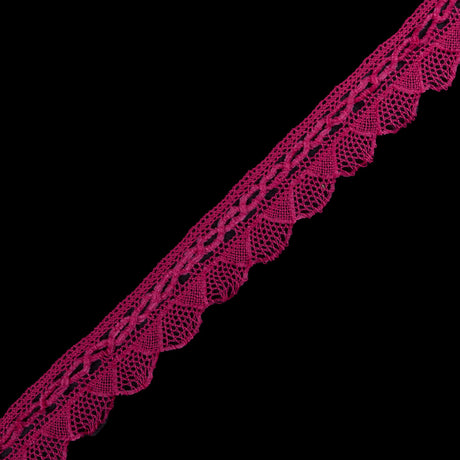 Fuchsia Crochet Chenille Trim - 1.5"