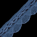 Blue Crochet Chenille Trim - 1.5"
