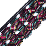 Black Multicolor Crochet Trim - 1.75"
