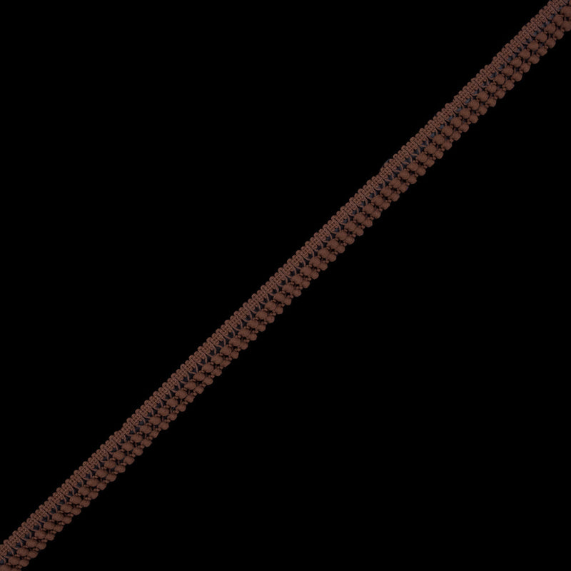 Brown Two Row Mini Pom Pom Trim