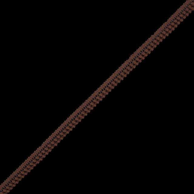 Brown Two Row Mini Pom Pom Trim