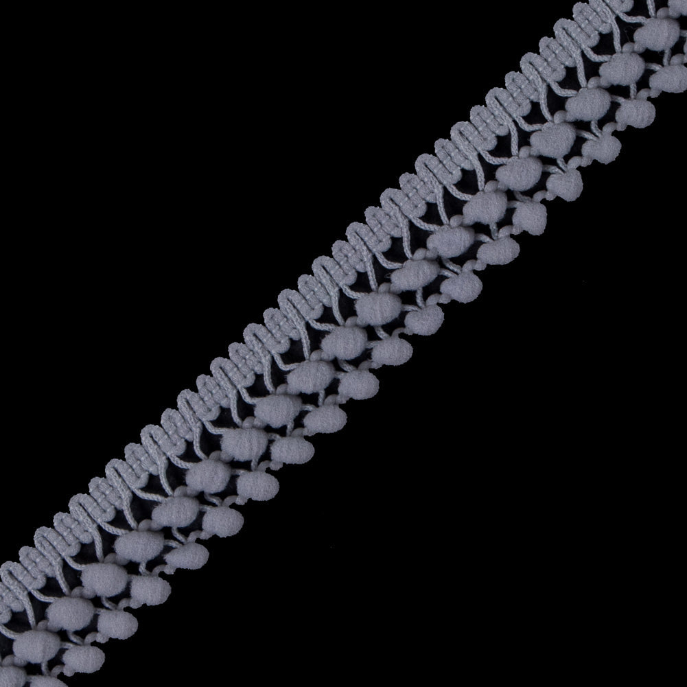 Silver Two Row Mini Pom Pom Trim