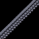 Silver Two Row Mini Pom Pom Trim