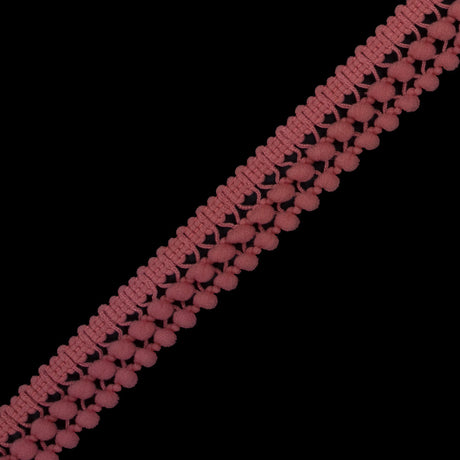 Peach Two Row Mini Pom Pom Trim