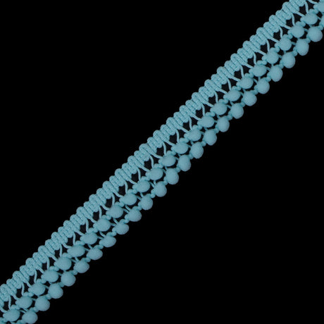 Light Aqua Two Row Mini Pom Pom Trim