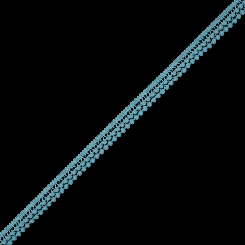 Light Aqua Two Row Mini Pom Pom Trim