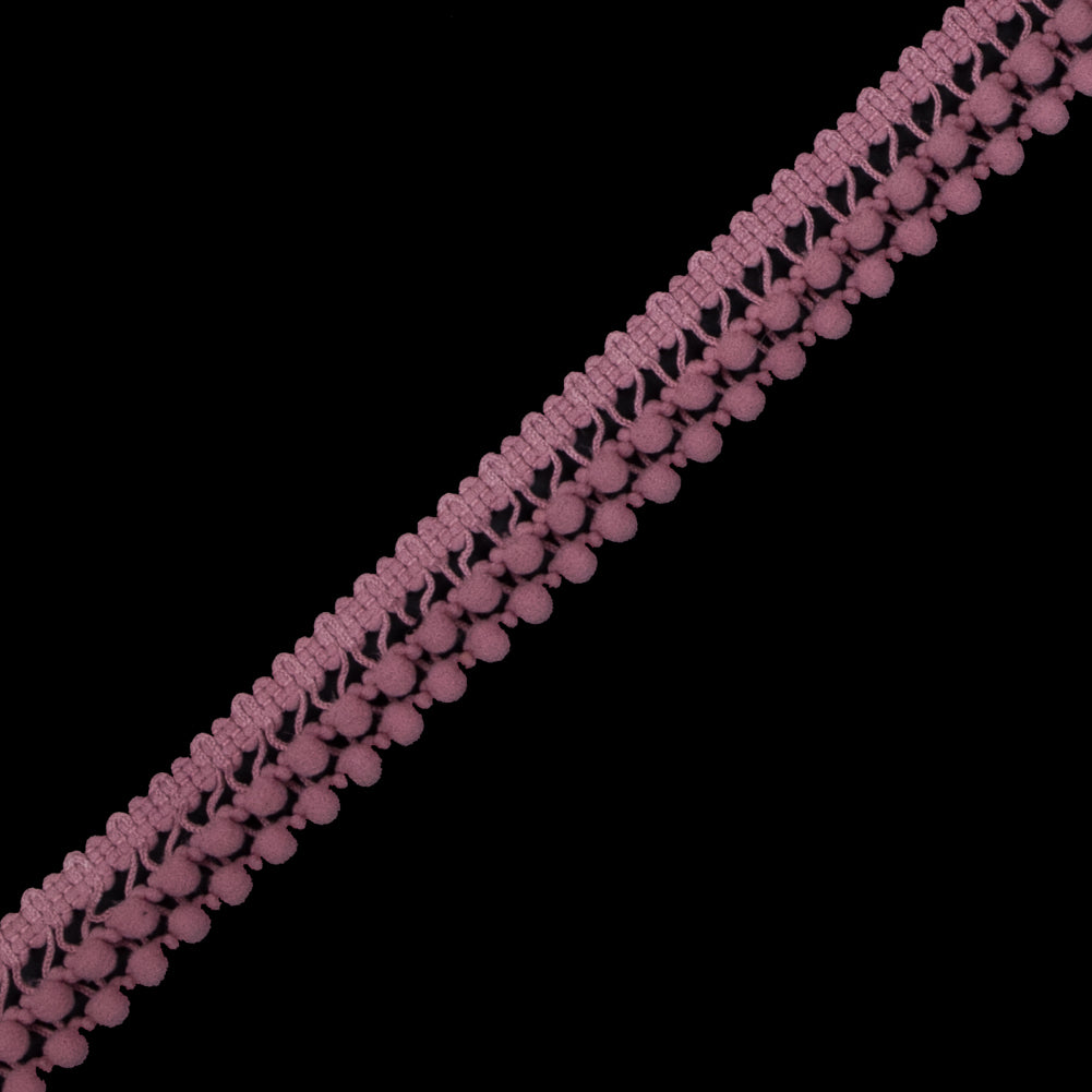 Dusty Rose Two Row Mini Pom Pom Trim