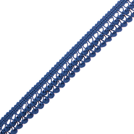 Navy Two Row Mini Pom Pom Trim