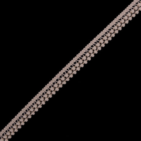 European Light Beige Two Row Mini Pom Pom Trim