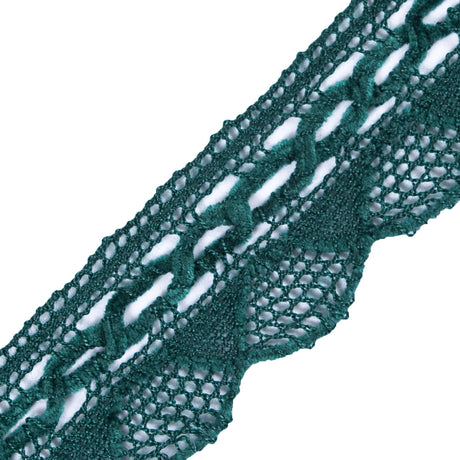Green Crochet Chenille Trim - 1.5"