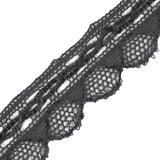 Dark Gray Crochet Chenille Trim - 1.5"