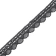 Dark Gray Crochet Chenille Trim - 1.5"