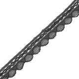 Dark Gray Crochet Chenille Trim - 1.5"