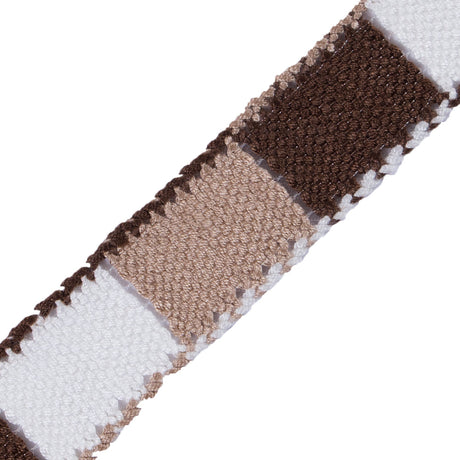 Brown, Tan and White 3-Tone Crochet Trim - 1.25"