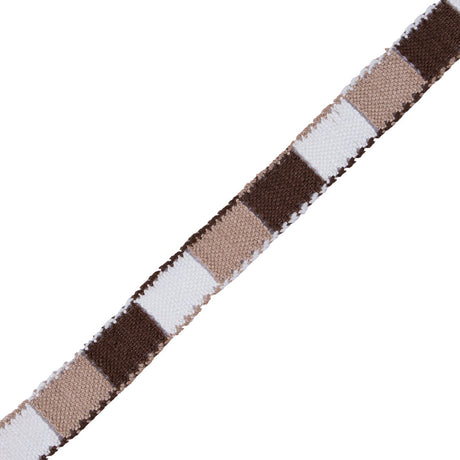 Brown, Tan and White 3-Tone Crochet Trim - 1.25"
