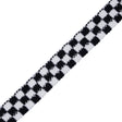 Black and White 3 Row Checkered Crochet Trim - 1"