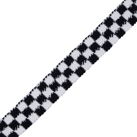 Black and White 3 Row Checkered Crochet Trim - 1"