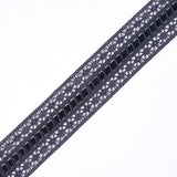 European Gray Crochet Trim with Satin Ribbon Detail - 1.5"