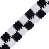Black and White 2 Row Checkered Crochet Trim - 1"