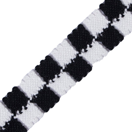 Black and White 2 Row Checkered Crochet Trim - 1"