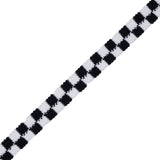 Black and White 2 Row Checkered Crochet Trim - 1"