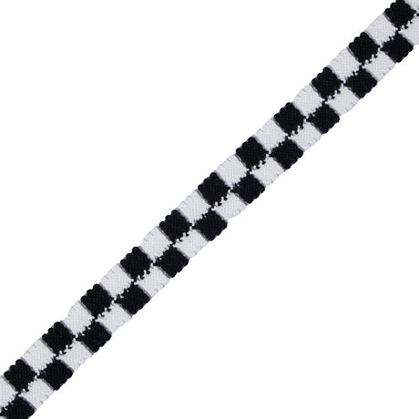 Black and White 2 Row Checkered Crochet Trim - 1"