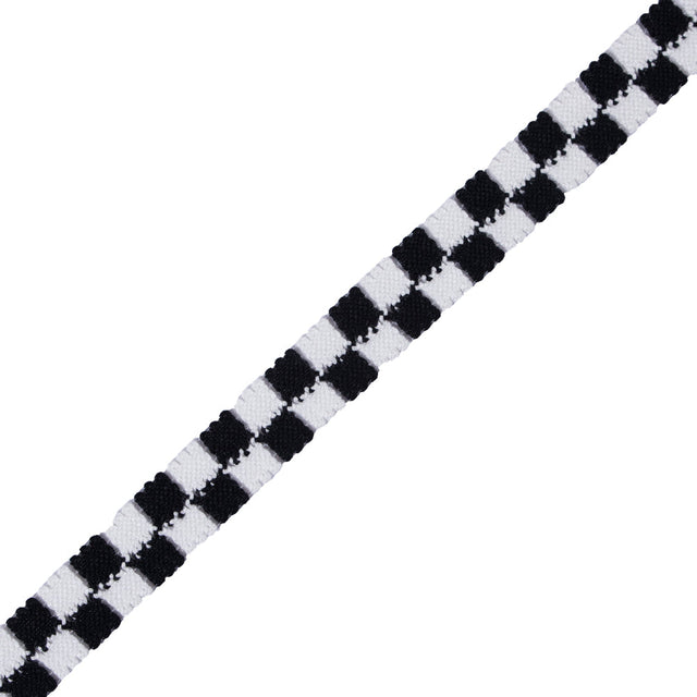 Black and White 2 Row Checkered Crochet Trim - 1"