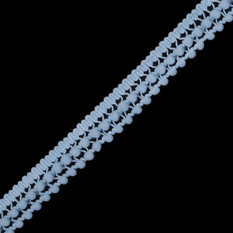 Light Blue Two Row Mini Pom Pom Trim