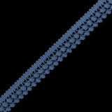 Blue Two Row Mini Pom Pom Trim