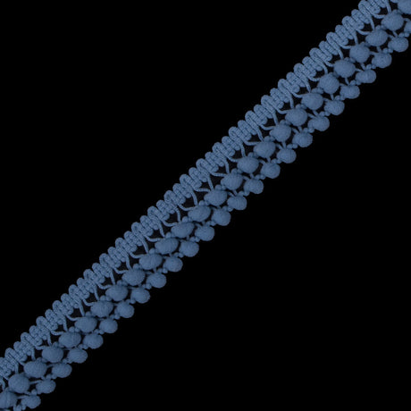 Blue Two Row Mini Pom Pom Trim