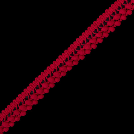 Red Two Row Mini Pom Pom Trim