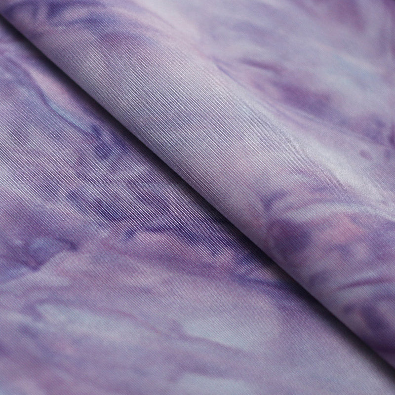 Tie Dye Glossy Flow Polyester Spandex Fabric - Purple Tie-Dye, 58/60" Width, 240 GSM (1 Yard)