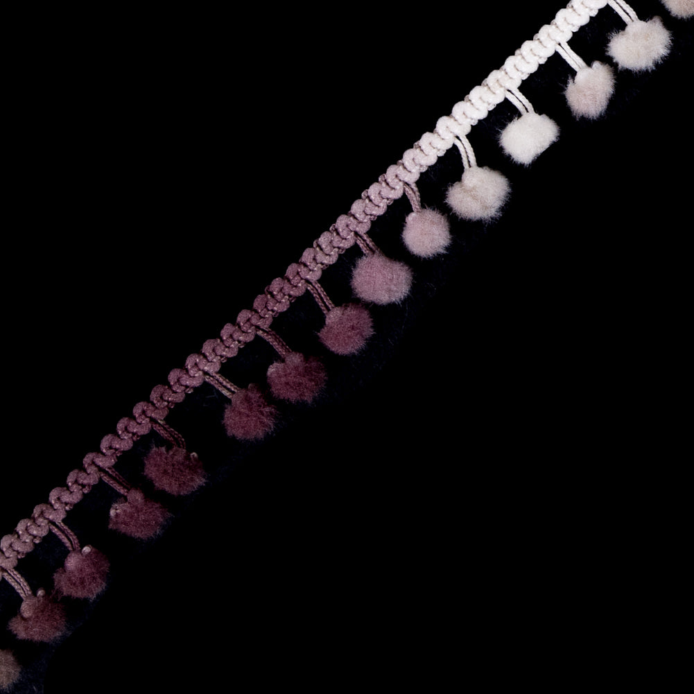 Mauve Ombre Pom Pom Trim - 0.375"