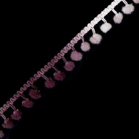 Mauve Ombre Pom Pom Trim - 0.375"