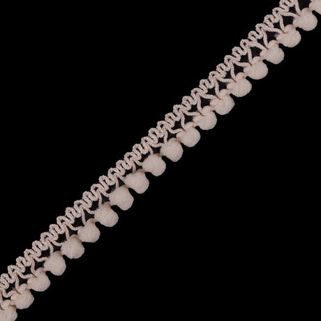 European Light Beige Single Row Mini Pom Pom Trim