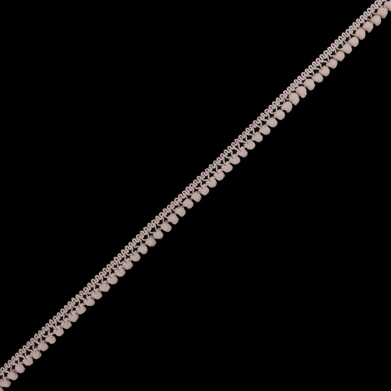 European Light Beige Single Row Mini Pom Pom Trim