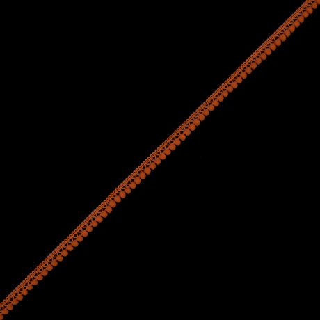 European Orange Single Row Mini Pom Pom Trim