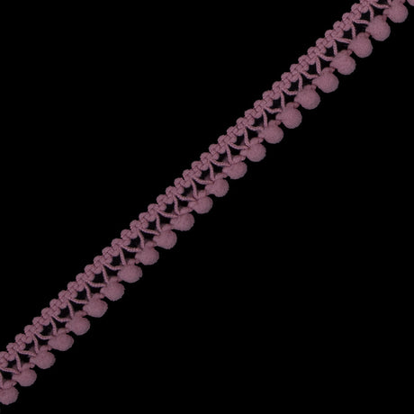 European Dusty Rose Single Row Mini Pom Pom Trim