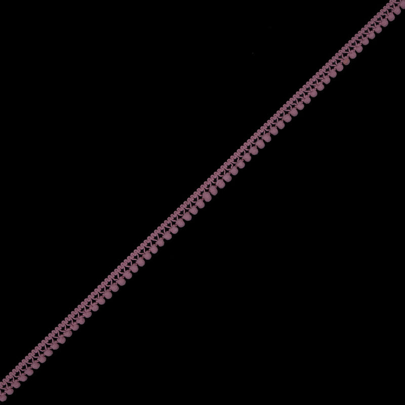 European Dusty Rose Single Row Mini Pom Pom Trim