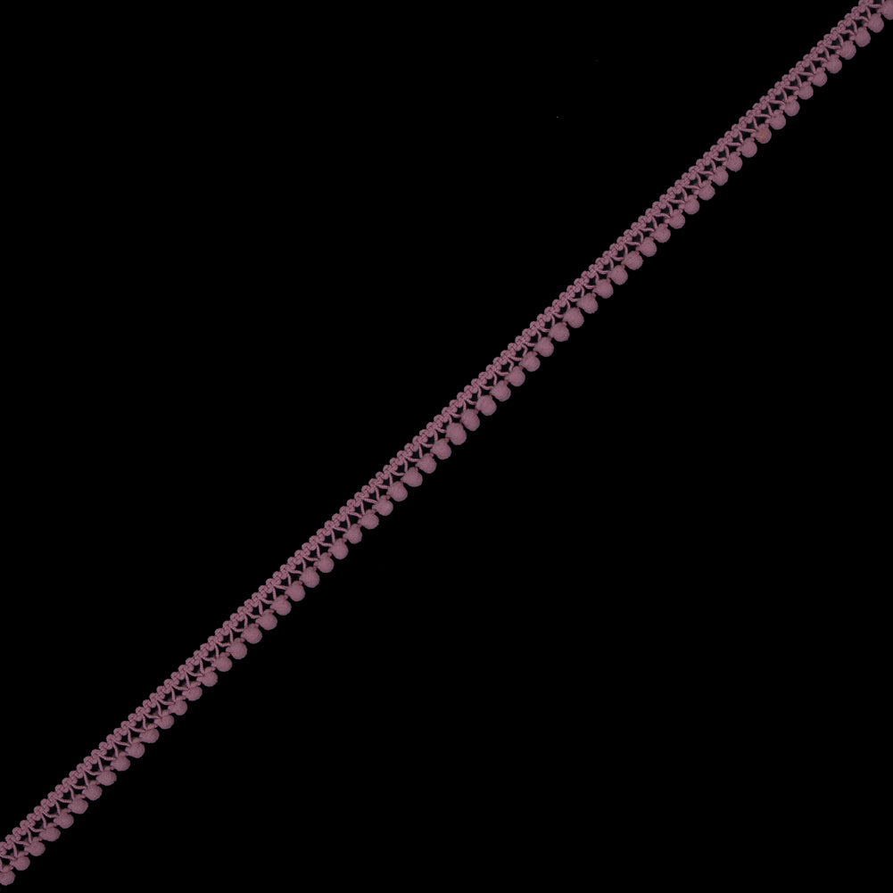 European Dusty Rose Single Row Mini Pom Pom Trim