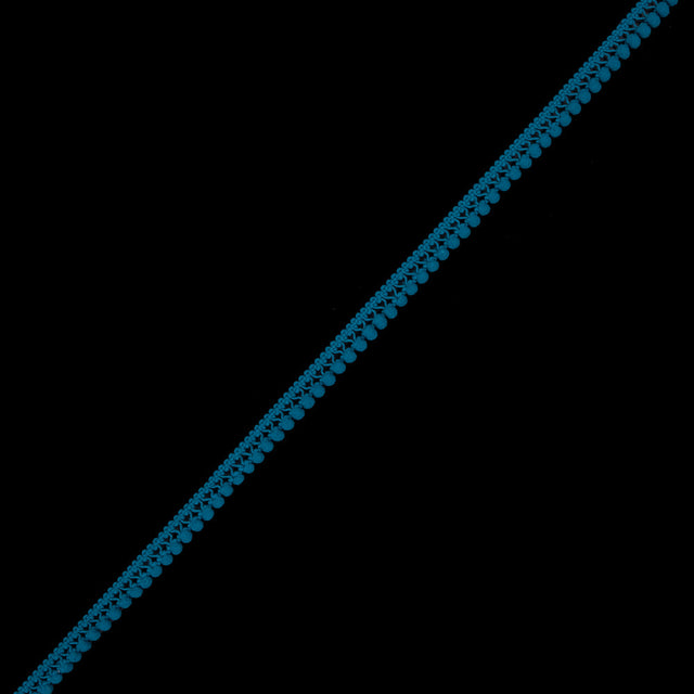 European Teal Single Row Mini Pom Pom Trim