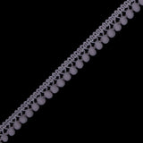 European Gray Single Row Mini Pom Pom Trim