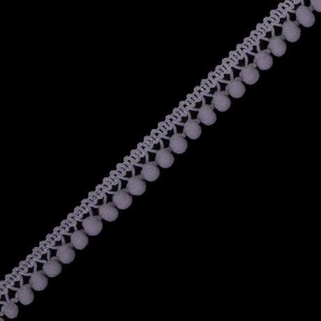 European Gray Single Row Mini Pom Pom Trim