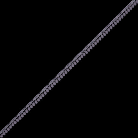 European Gray Single Row Mini Pom Pom Trim