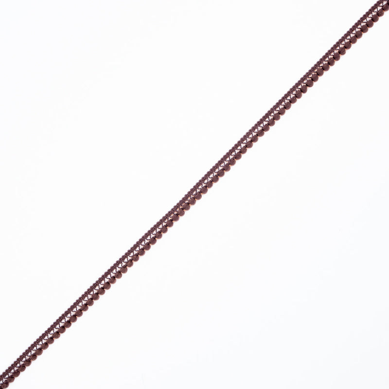 European Brown Single Row Mini Pom Pom Trim