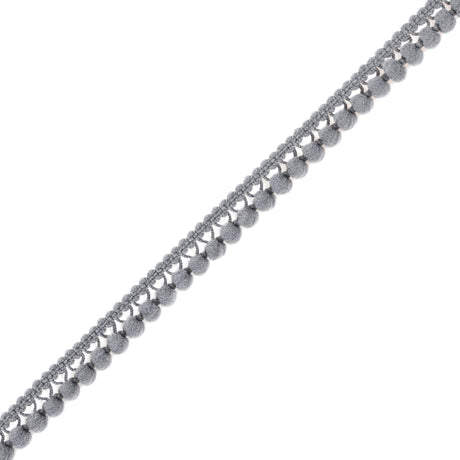 European Dark Gray Single Row Mini Pom Pom Trim